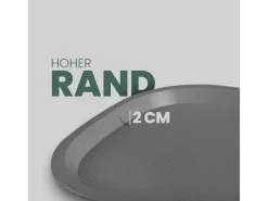 ProHome Kunststoff Tablett BPA Frei 377 x 277 cm Grau 2er Pack