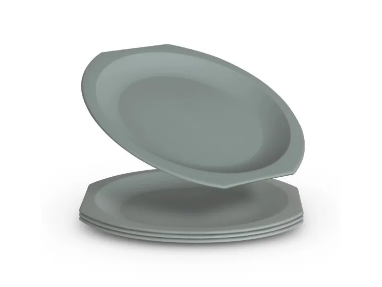 ProHome Kunststoff Teller BPA Frei Ø23 cm Grün 4er Pack