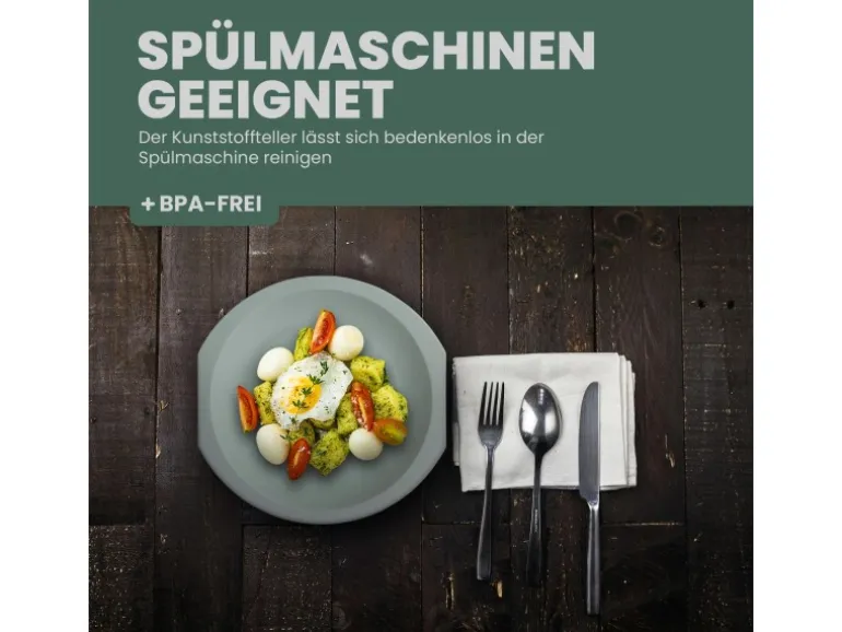 ProHome Kunststoff Teller BPA Frei Ø23 cm Grün 4er Pack