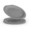 ProHome Kunststoff Teller BPA Frei Ø23 cm Grau 2er Pack