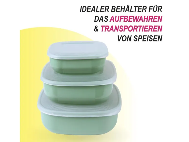ProHome Vorratsdosen 3er Set Eckig Grün