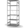 PROREGAL Edelstahlregal Stecksystem T-Profil HxBxT 250 x 100 x 60 cm 6 Ebenen Fachlast 200 kg Edelstahl Fachbodenregal