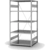 PROREGAL Edelstahlregal Stecksystem T-Profil HxBxT 200 x 100 x 80 cm 5 Ebenen Fachlast 200 kg Edelstahl Fachbodenregal