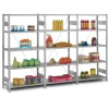 PROREGAL Edelstahlregal Stecksystem T-Profil HxBxT 250 x 100 x 50 cm 6 Ebenen Geschlitzter Fachboden Fachlast 150 kg Edelstahl Fachbodenregal