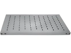 PROREGAL Edelstahlregal Stecksystem T-Profil HxBxT 250 x 100 x 30 cm 6 Ebenen Geschlitzter Fachboden Fachlast 150 kg Edelstahl Fachbodenregal