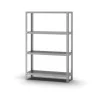 PROREGAL Edelstahlregal Schraubsystem HxBxT 150 x 100 x 40 cm 4 Ebenen Fachlast 200 kg Edelstahl Fachbodenregal