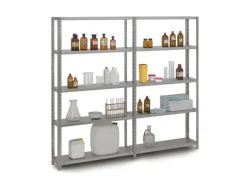 PROREGAL Edelstahlregal Schraubsystem HxBxT 250 x 100 x 60 cm 6 Ebenen Fachlast 200 kg Edelstahl Fachbodenregal