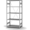 PROREGAL Edelstahlregal Stecksystem T-Profil HxBxT 200 x 100 x 50 cm 5 Ebenen Fachlast 200 kg Edelstahl Fachbodenregal