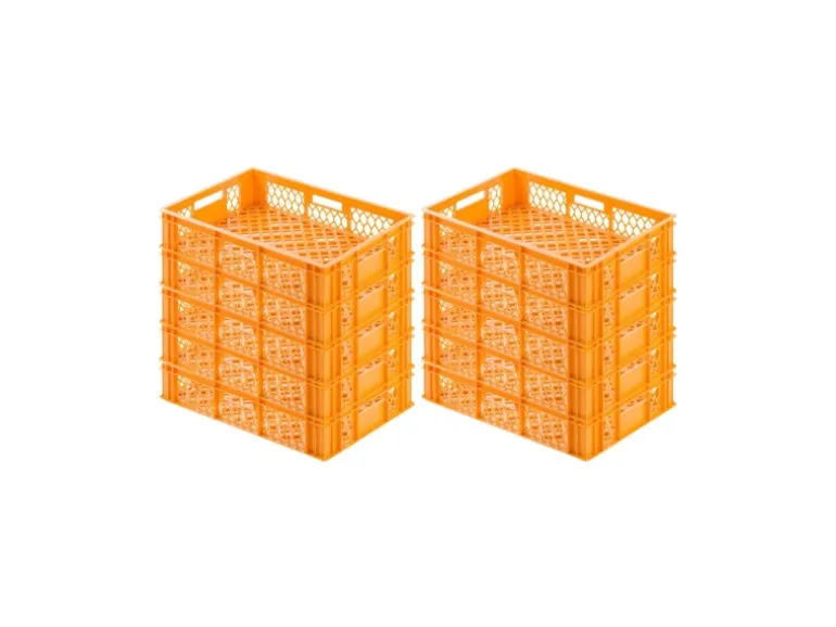 PROREGAL Eurobehälter Bäcker- und Konditorenkasten HxBxT 13 x 40 x 60 24 Liter Gelb-Orange Brötchenkiste Stapelbare Bäckerkiste