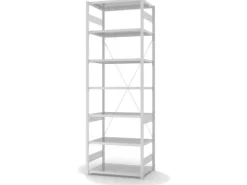 PROREGAL Lebensmittel Fachbodenregal Stecksystem T-Profil Grundregal HxBxT 300 x 100 x 60 cm 7 Ebenen Fachlast 140 kg Hygienische Beschichtung Weiß