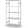 PROREGAL Lebensmittel Fachbodenregal Stecksystem T-Profil Grundregal HxBxT 200 x 100 x 50 cm 5 Ebenen Fachlast 140 kg Hygienische Beschichtung Weiß