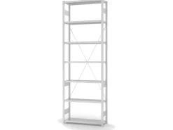PROREGAL Lebensmittel Fachbodenregal Stecksystem T-Profil Grundregal HxBxT 300 x 100 x 40 cm 7 Ebenen Fachlast 145 kg Hygienische Beschichtung Weiß