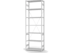 PROREGAL Lebensmittel Fachbodenregal Stecksystem T-Profil Grundregal HxBxT 300 x 100 x 40 cm 7 Ebenen Fachlast 145 kg Hygienische Beschichtung Weiß