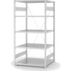 PROREGAL Lebensmittel Fachbodenregal Stecksystem T-Profil Grundregal HxBxT 200 x 100 x 80 cm 5 Ebenen Fachlast 130 kg Hygienische Beschichtung Weiß