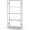PROREGAL Lebensmittel Fachbodenregal Stecksystem T-Profil Grundregal HxBxT 200 x 100 x 30 cm 5 Ebenen Fachlast 150 kg Hygienische Beschichtung Weiß