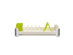 PROREGAL Praktischer Geschirrtrockner Aus Mattem Edelstahl & Kunststoff HxBxT 13 x 31 x 44,7cm Weiß