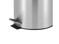 PROREGAL Runder Tretabfallsammler Mit Herausnehmbaren Kunststoff Inneneimer 12 Liter HxBxT 40 x 29,5 x 25,5 cm Matt Silber