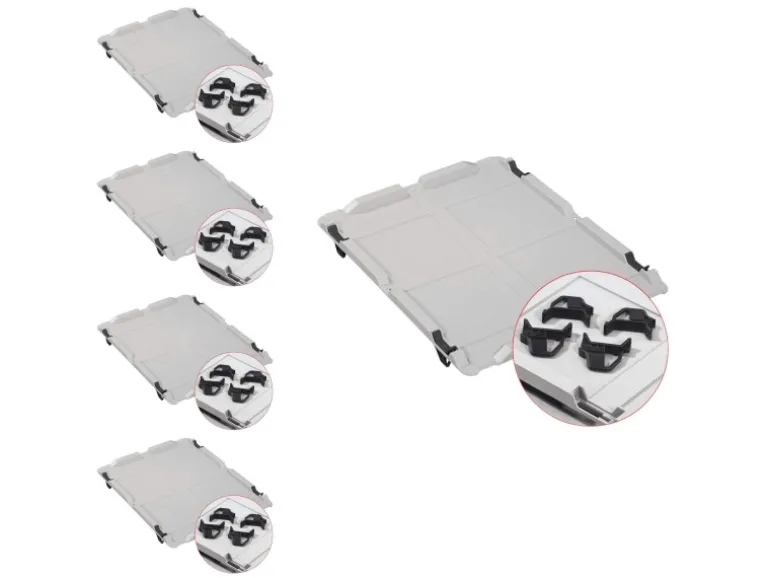 PROREGAL Spar Set 5x Eurobox Nextgen Economy Mit Auflagedeckel & 4x Schiebeschnappverschlüsse Schwarz Griffe Geschlossen HxBxT 17 x 30 x 40 cm
