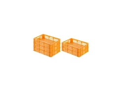 PROREGAL SparSet 5x Eurobehälter Bäcker- und Konditorenkasten HxBxT 13 x 40 x 60 24 Liter Gelb-Orange Brötchenkiste Stapelbare Bäckerkiste