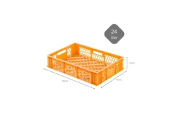 PROREGAL SuperSparSet 7 x Eurobehälter Bäcker- und Konditorenkasten HxBxT 13 x 40 x 60 24 Liter Gelb-Orange Brötchenkiste Stapelbare Bäckerkiste