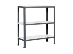 PROREGAL Wohnregal Living Koala Metal mit 3 Fachböden HxBxT 90 x 80 x 30 cm Fachlast 150 kg Anthrazit/Weiß