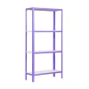 PROREGAL Wohnregal Living Koala Metal mit 4 Fachböden HxBxT 160 x 80 x 40 cm Fachlast 150 kg Lila/Weiß