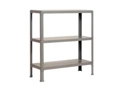 PROREGAL Wohnregal Living Koala Metal mit 3 Fachböden HxBxT 90 x 100 x 30 cm Fachlast 150 kg Grau/Grau