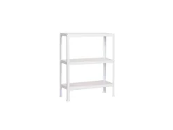 PROREGAL Wohnregal Living Koala Metal mit 3 Fachböden HxBxT 90 x 80 x 30 cm Fachlast 150 kg Weiß/Weiß