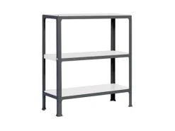PROREGAL Wohnregal Living Koala Metal mit 3 Fachböden HxBxT 90 x 100 x 30 cm Fachlast 150 kg Anthrazit/Weiß