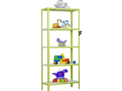 PROREGAL Wohnregal Living Koala Metal mit 5 Fachböden HxBxT 180 x 80 x 30 cm Fachlast 150 kg Grün/Weiß