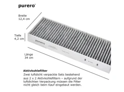 PURERO Premium Aktivkohlefilter Ersatzfilter für Bora BASIC Dunstabzug - 6 Stück