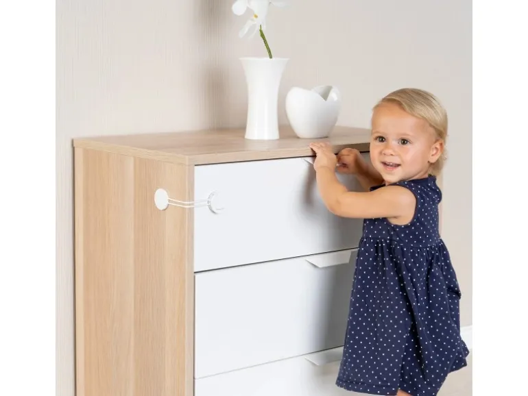 Reer Multi-Sicherung für kindersicheres Verschließen von Schränken - Weiß