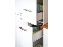 Respekta Economy Küchenzeile KB310WWBSC 310 cm Weiß-Beton Optik