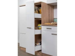 Respekta Economy Küchenzeile KB310ESWSC 310 cm Weiß-Eiche Sägerau