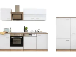 Respekta Economy Küchenzeile KB310ESWSC 310 cm Weiß-Eiche Sägerau
