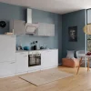 Respekta Economy Küchenzeile KB270WWBSC 270 cm Weiß-Beton Optik