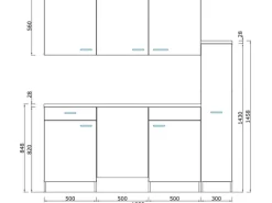 Respekta Economy Küchenzeile KB180WWC 180 cm Weiß