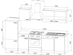 Respekta Economy Küchenzeile KB280WWC 280 cm Weiß
