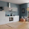 Respekta Economy Küchenzeile KB280WWBSC 280 cm Weiß-Beton Optik