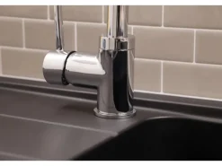 Respekta Einbauspüle Massivgranit Austin 100 cm x 50 cm Schwarz