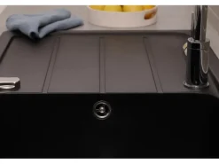 Respekta Einbauspüle Massivgranit Austin 100 cm x 50 cm Schwarz