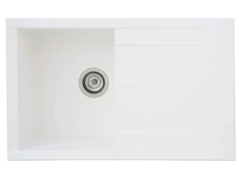 Respekta Einbauspüle Mineralite Houston 80 cm x 50 cm Weiß