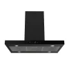 Respekta Inselhaube Cara mit Glasfront 65 cm x 89,5 cm x 60 cm Schwarz