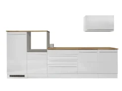 Respekta Küchenblock Gabriel LBBERP320HWWC ohne E-Geräte 320 cm Weiß Hochglanz