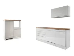 Respekta Küchenblock Gabriel LBBERP320HWWC ohne E-Geräte 320 cm Weiß Hochglanz