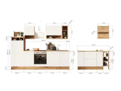 Respekta Küchenblock Hilde 280 cm mit Kücheninsel Weiß