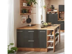 Respekta Kücheninsel Hilde 150 cm ohne E-Geräte Grau