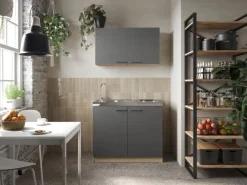 Respekta Küchenmöbel-Set 4 Merle 100 cm Grau