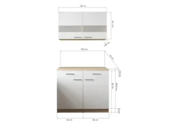 Respekta Küchenmöbel-Set 9 Merle 100 cm Weiß