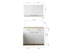 Respekta Küchenmöbel-Set 10 Merle 100 cm Grau